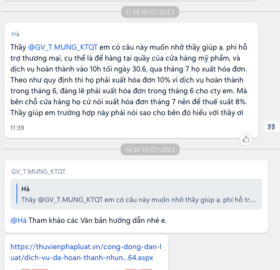 Giảng viên hướng dẫn học viên sau khi kết thúc khóa học