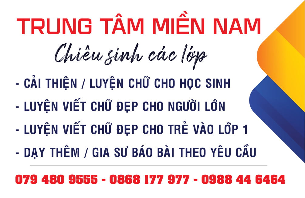 MIENNAM Education - Chiêu sinh các lớp Luyện viết chữ đẹp