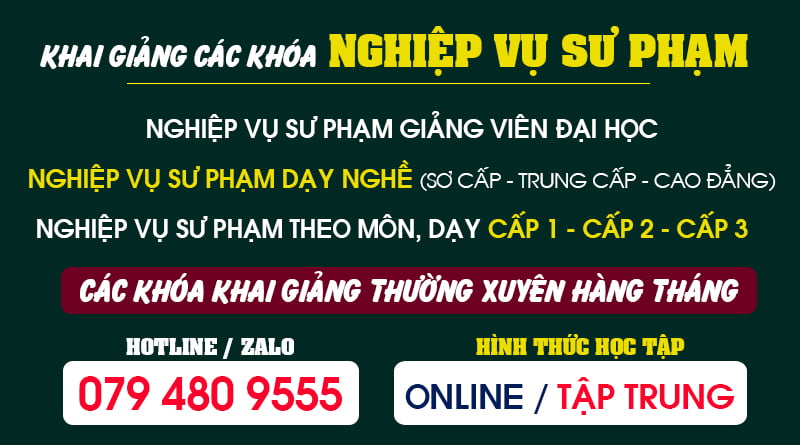 Chứng chỉ Nghiệp vụ Sư phạm tại Trung tâm Miền Nam
