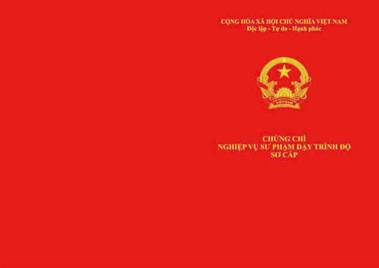 Mẫu Chứng chỉ Nghiệp vụ Sư phạm Sơ cấp