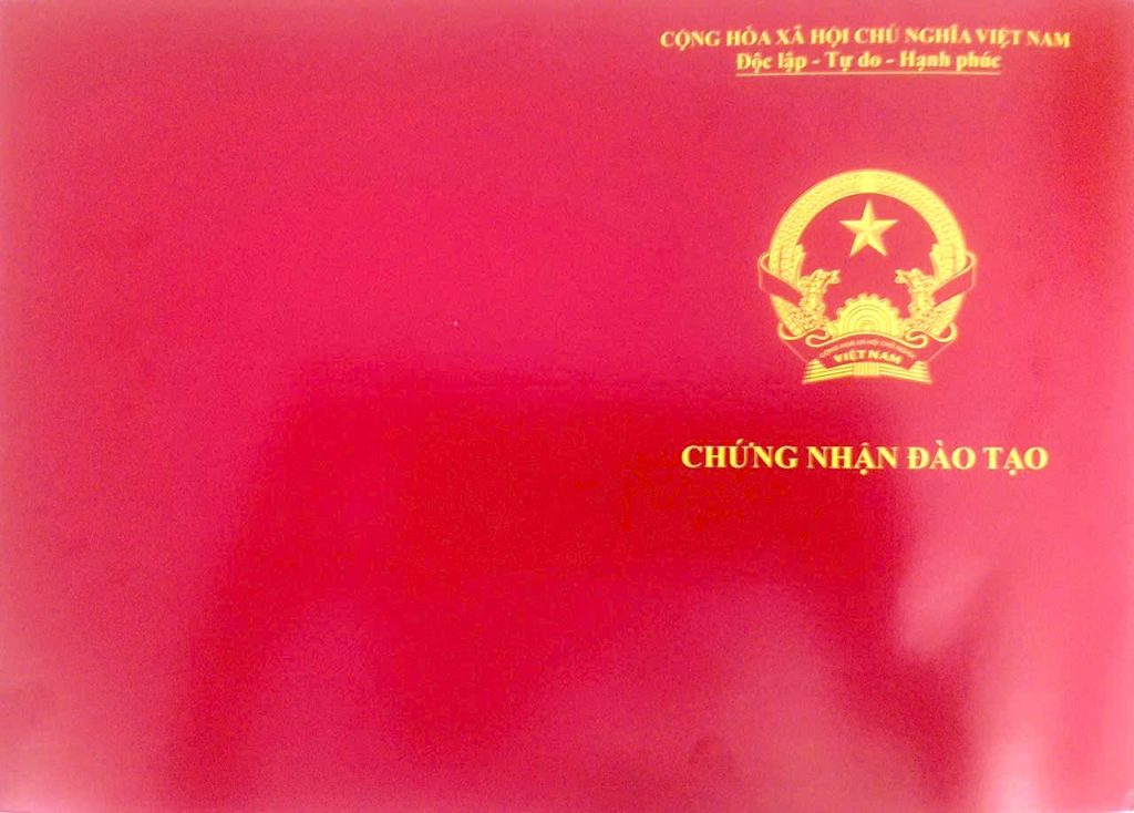 Mẫu Chứng nhận đào tạo tốt nghiệp cuối khóa