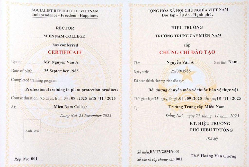 Mẫu Chứng nhận tốt nghiệp sau khi hoàn thành khóa học